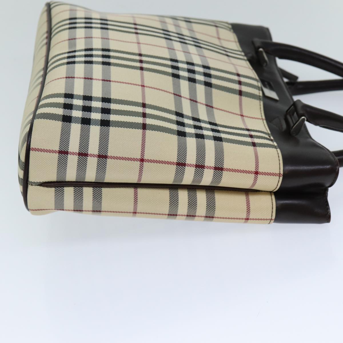 Burberry Nova Check Beige Canvas Handbag (Pre-Owned)