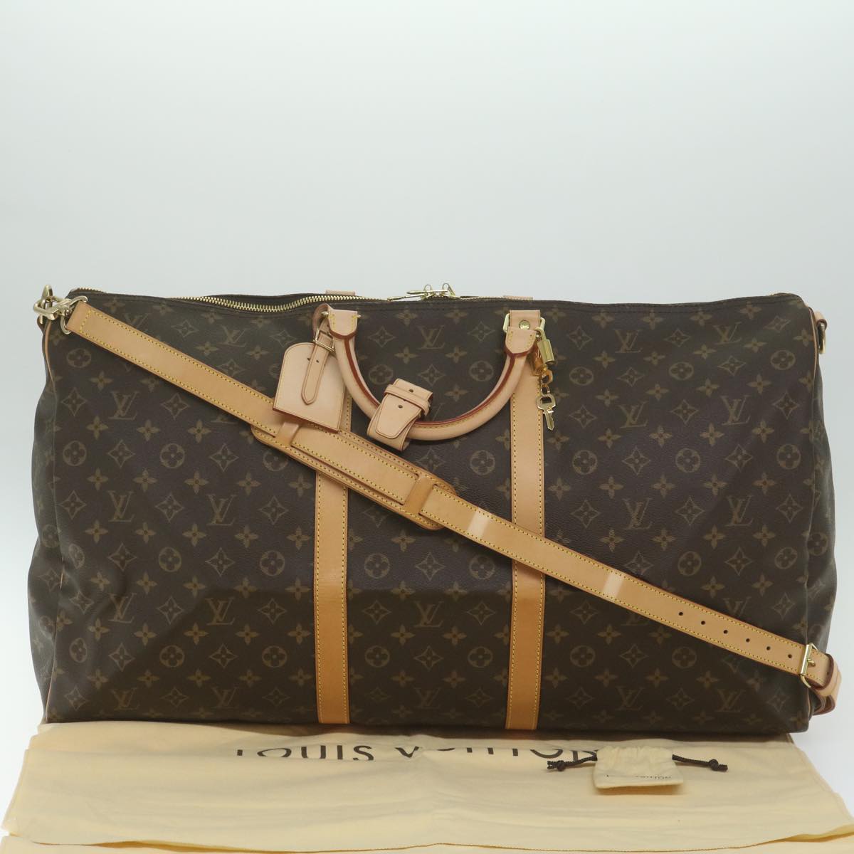 Louis Vuitton Keepall Bandoulière 60 Brown Canvas Shoulder Bag (Pre-Owned)