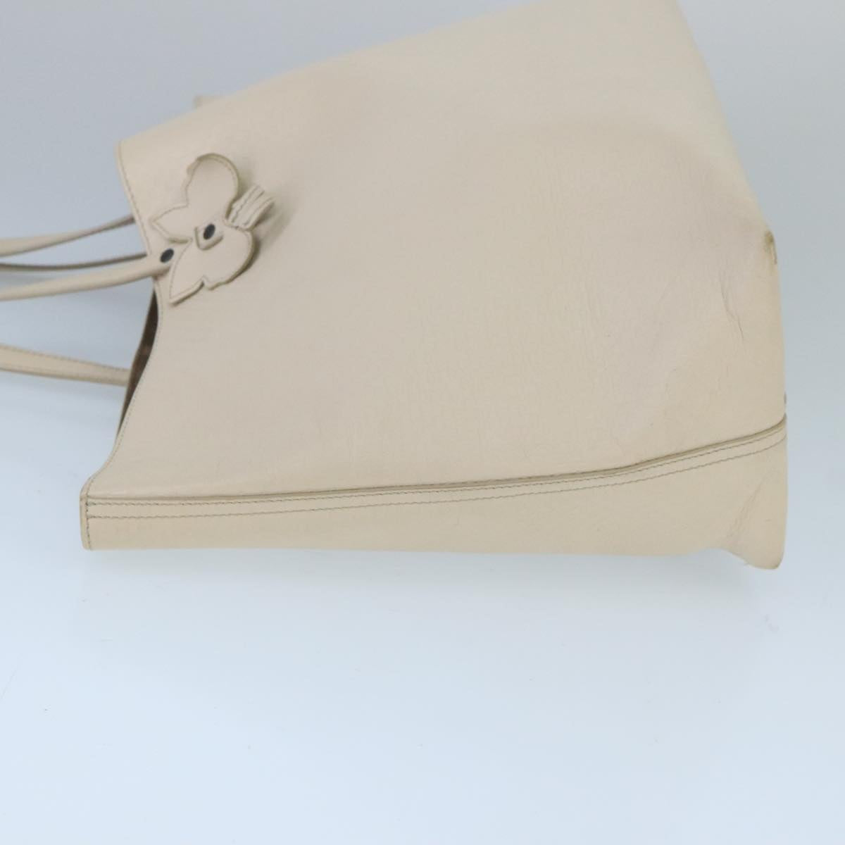 Bottega Veneta Cabas White Leather Tote Bag (Pre-Owned)