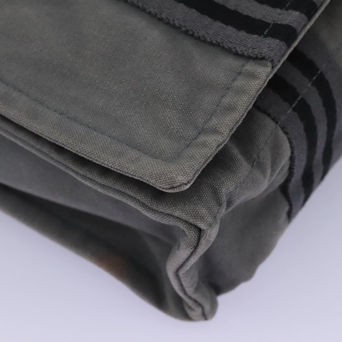 Hermès Herline Grey Canvas Shoulder Bag (Pre-Owned)