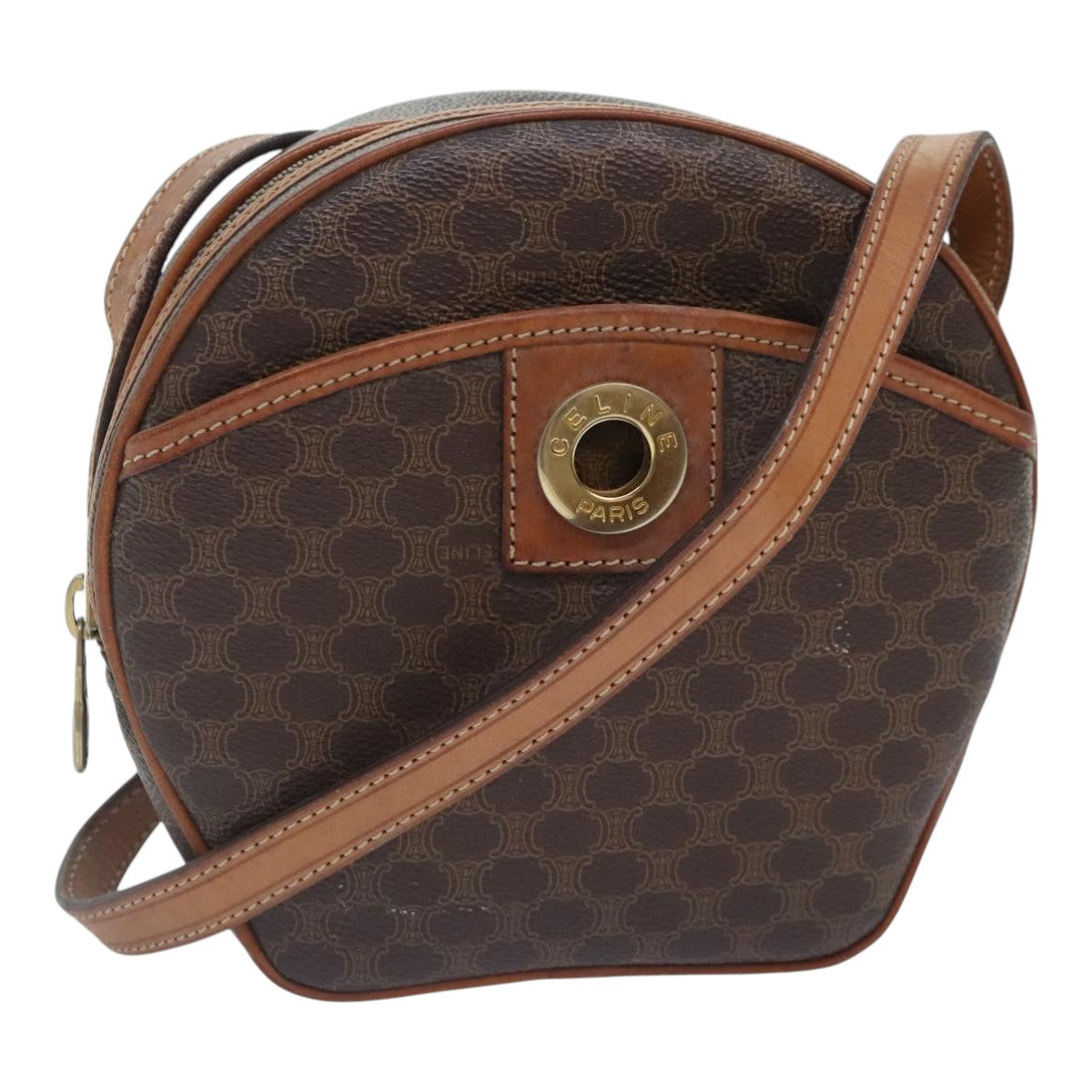 Céline Brown Canvas Shoulder Bag (Pre-Owned)