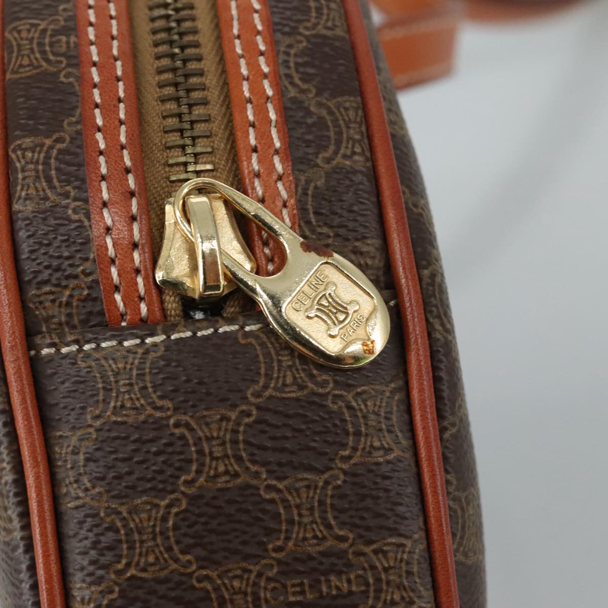 Céline Macadam Brown Canvas Shoulder Bag (Pre-Owned)