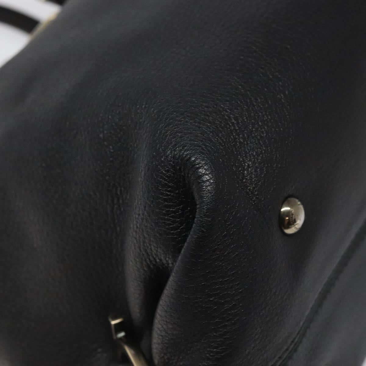 Salvatore Ferragamo Gancini Black Leather Handbag (Pre-Owned)