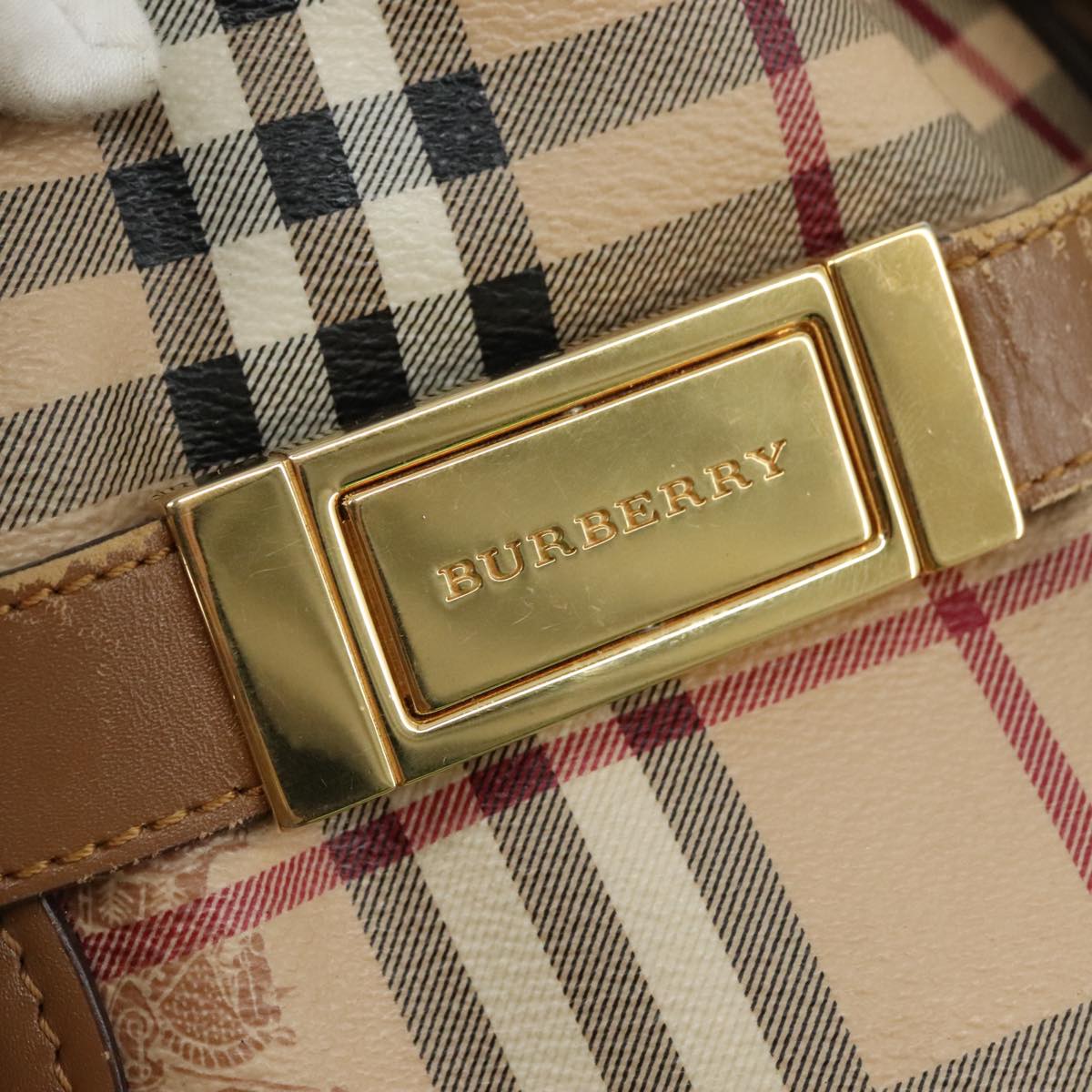 Burberry Nova Check Beige Canvas Tote Bag (Pre-Owned)