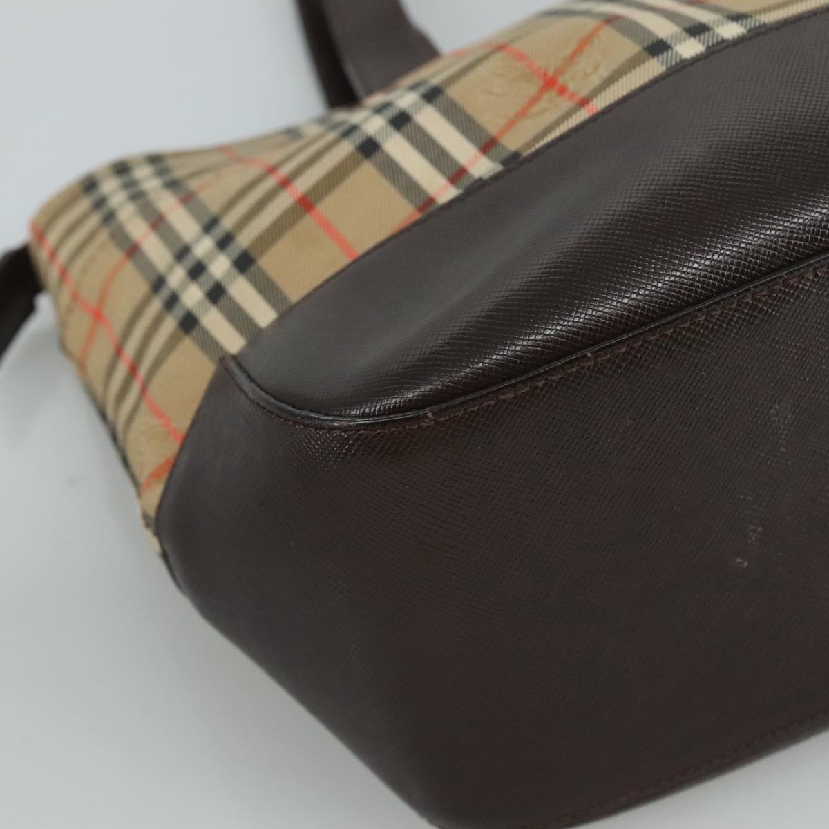 Burberry Nova Check Beige Canvas Handbag (Pre-Owned)