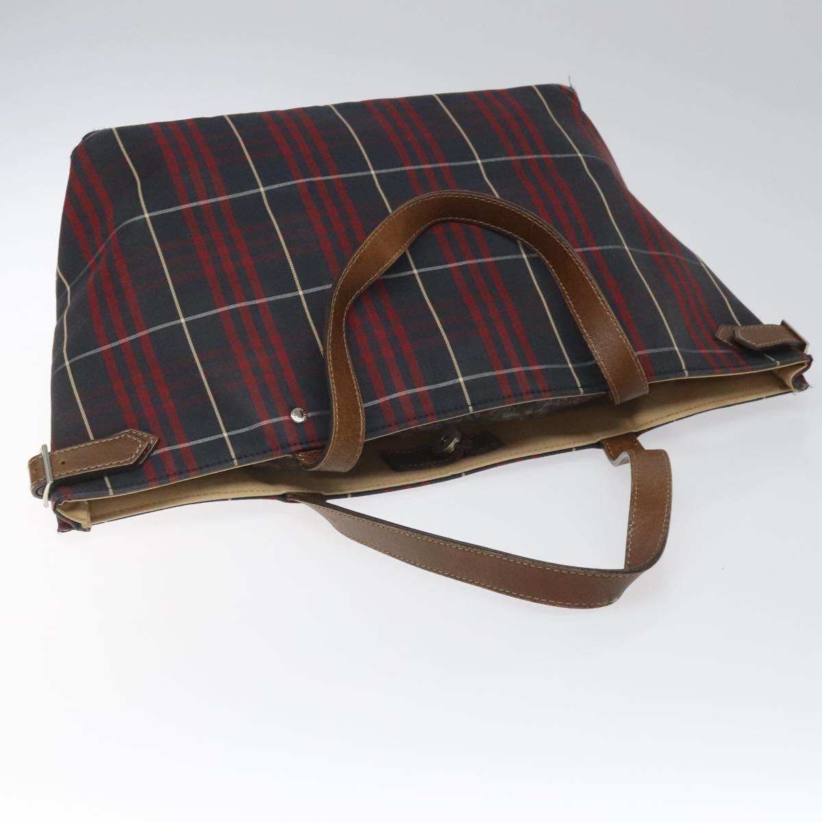 Burberry Nova Check Red Canvas Tote Bag (Pre-Owned)