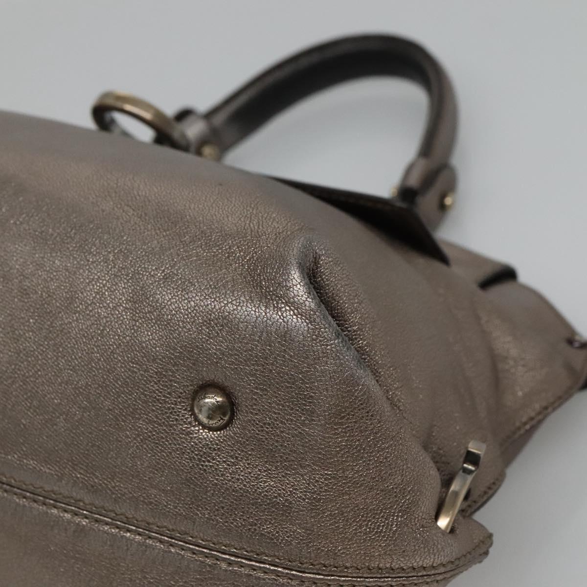 Salvatore Ferragamo Sofia Silver Leather Handbag (Pre-Owned)