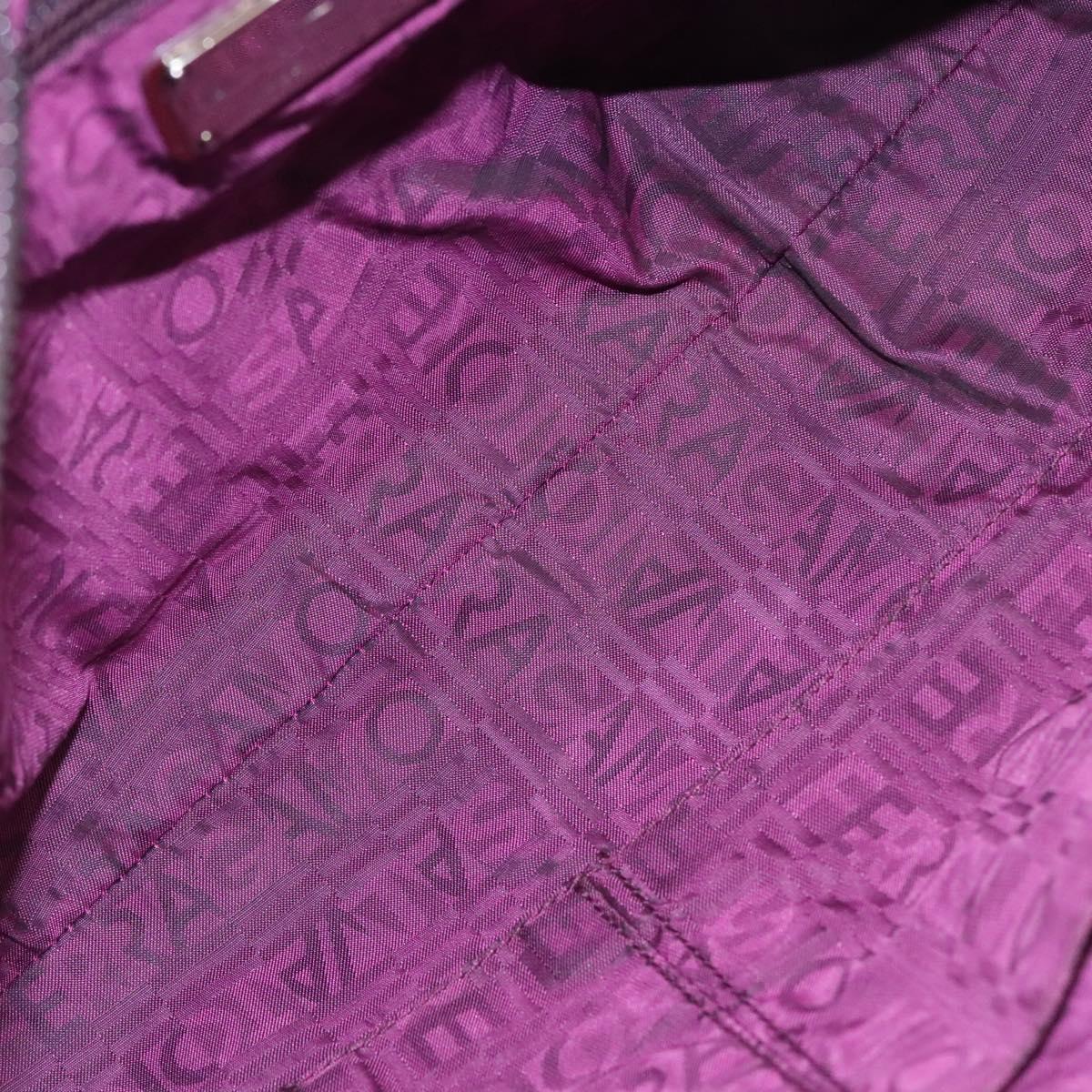 Salvatore Ferragamo Gancini Purple Patent Leather Handbag (Pre-Owned)