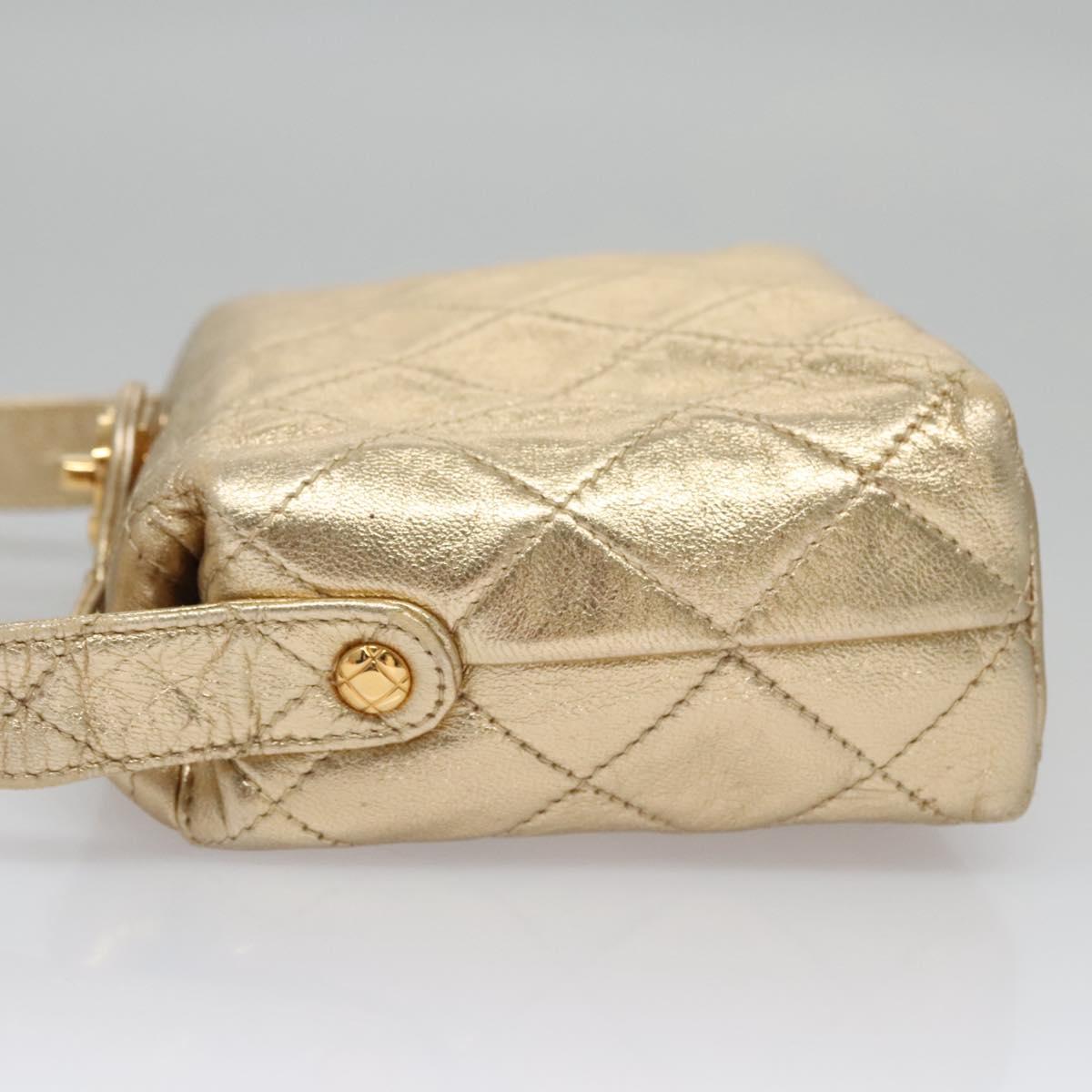 Chanel Quilted Gold Leather Shoulder Bag (Pre-Owned)