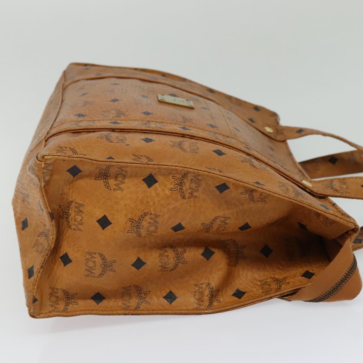 MCM Visetos Brown Leather Tote Bag (Pre-Owned)