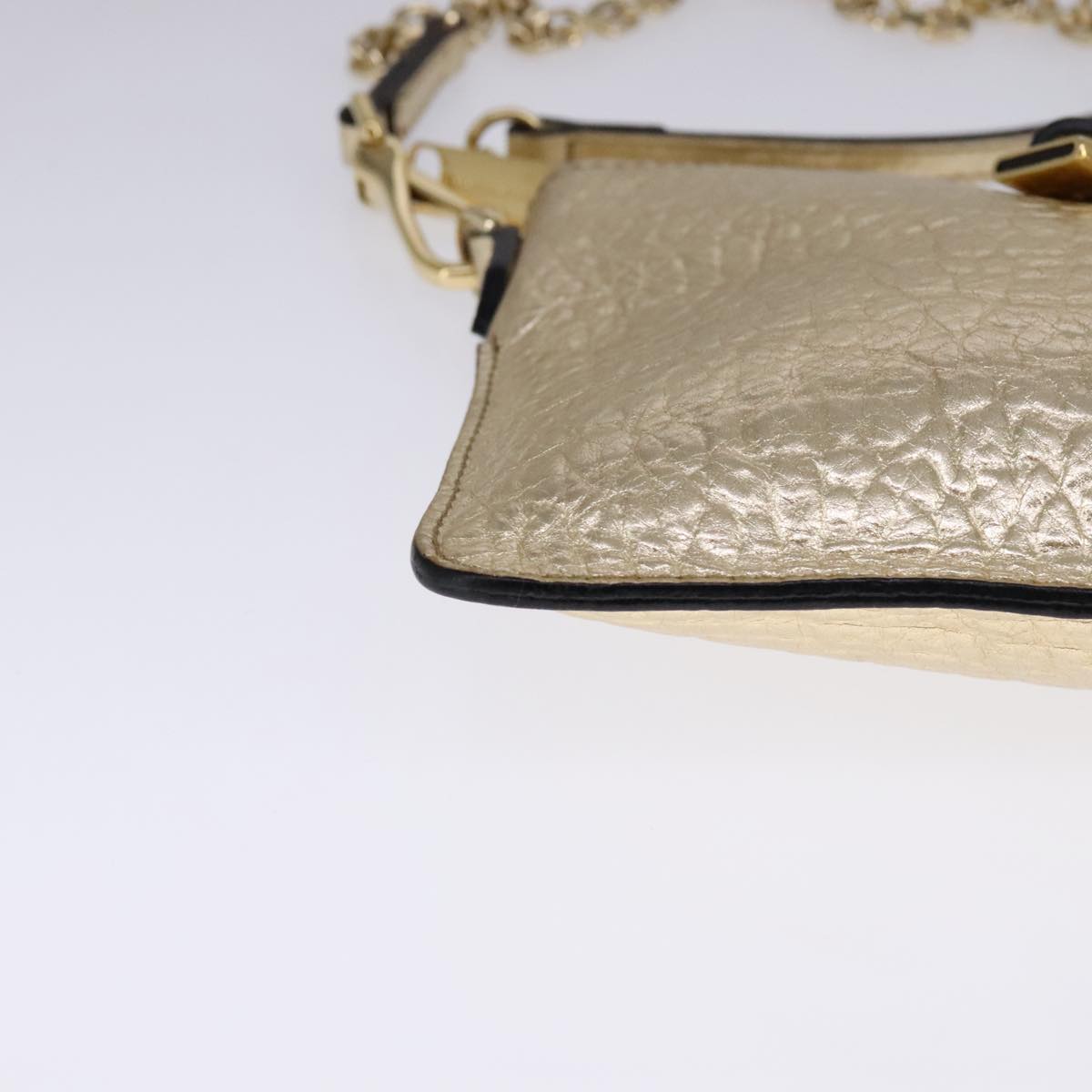 Burberry Gold Leather Shoulder Bag (Pre-Owned)