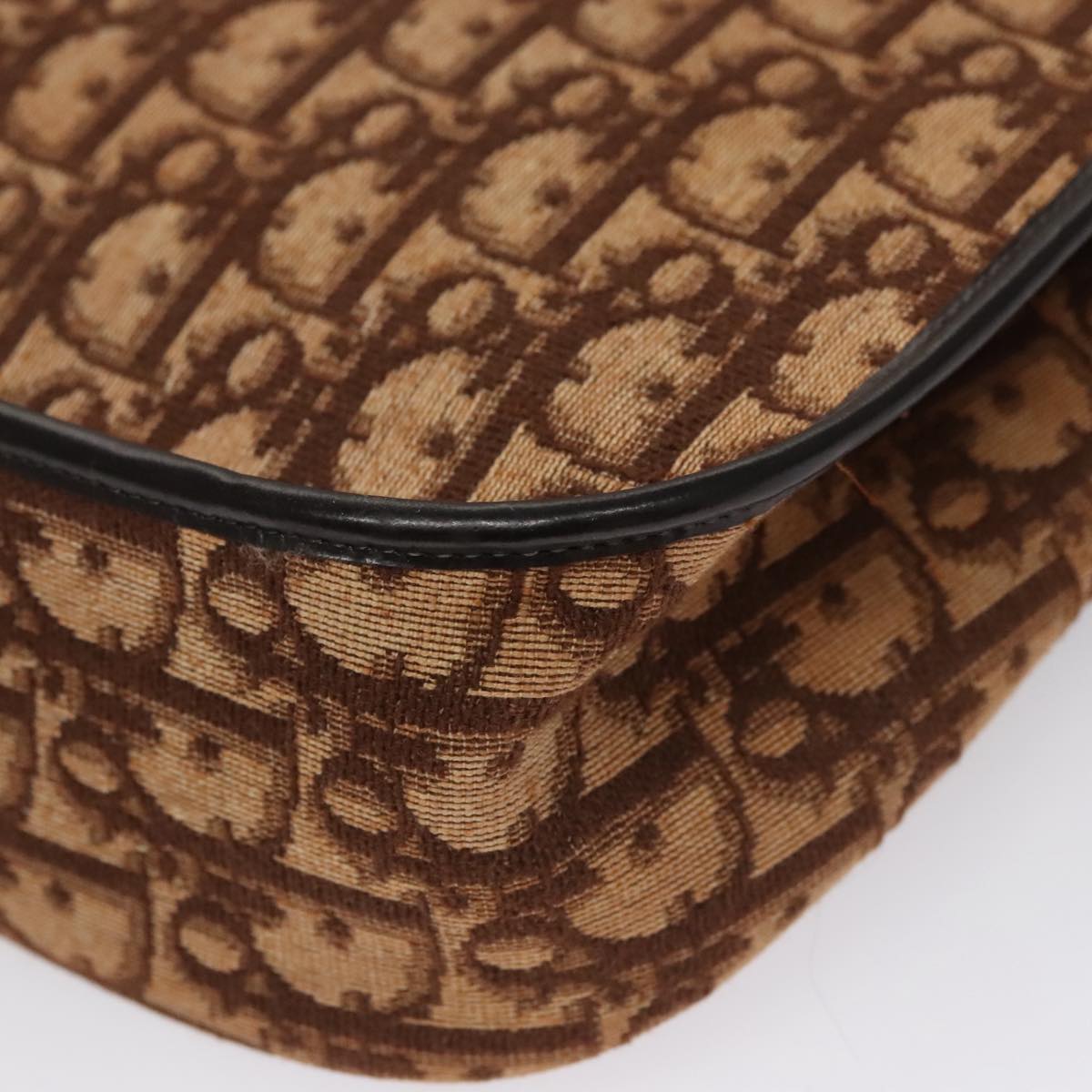 Dior Trotter Brown Canvas Shoulder Bag (Pre-Owned)