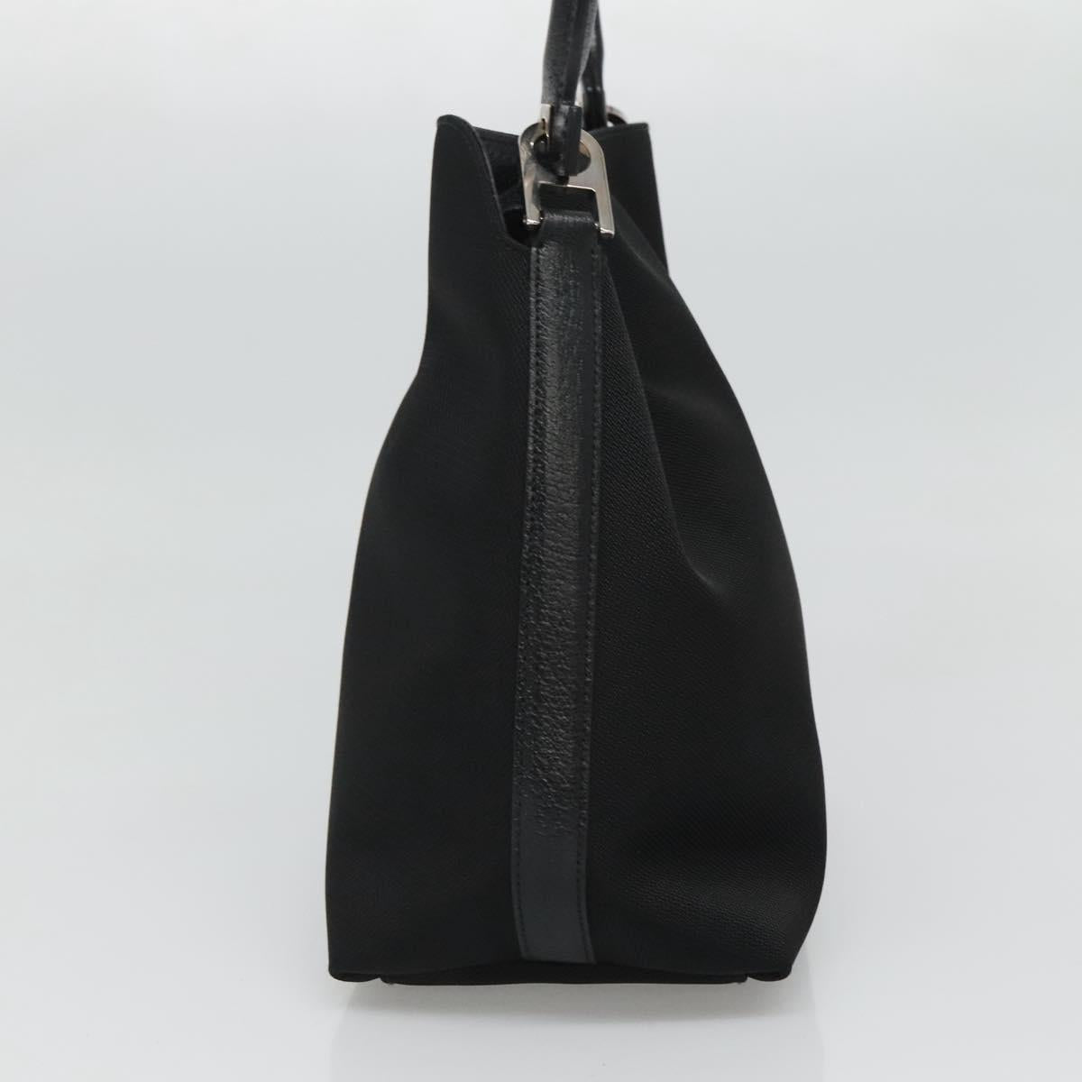 Salvatore Ferragamo Gancini Black Canvas Handbag (Pre-Owned)