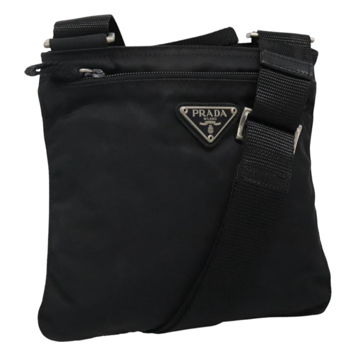 Prada Tessuto Black Synthetic Shoulder Bag (Pre-Owned)