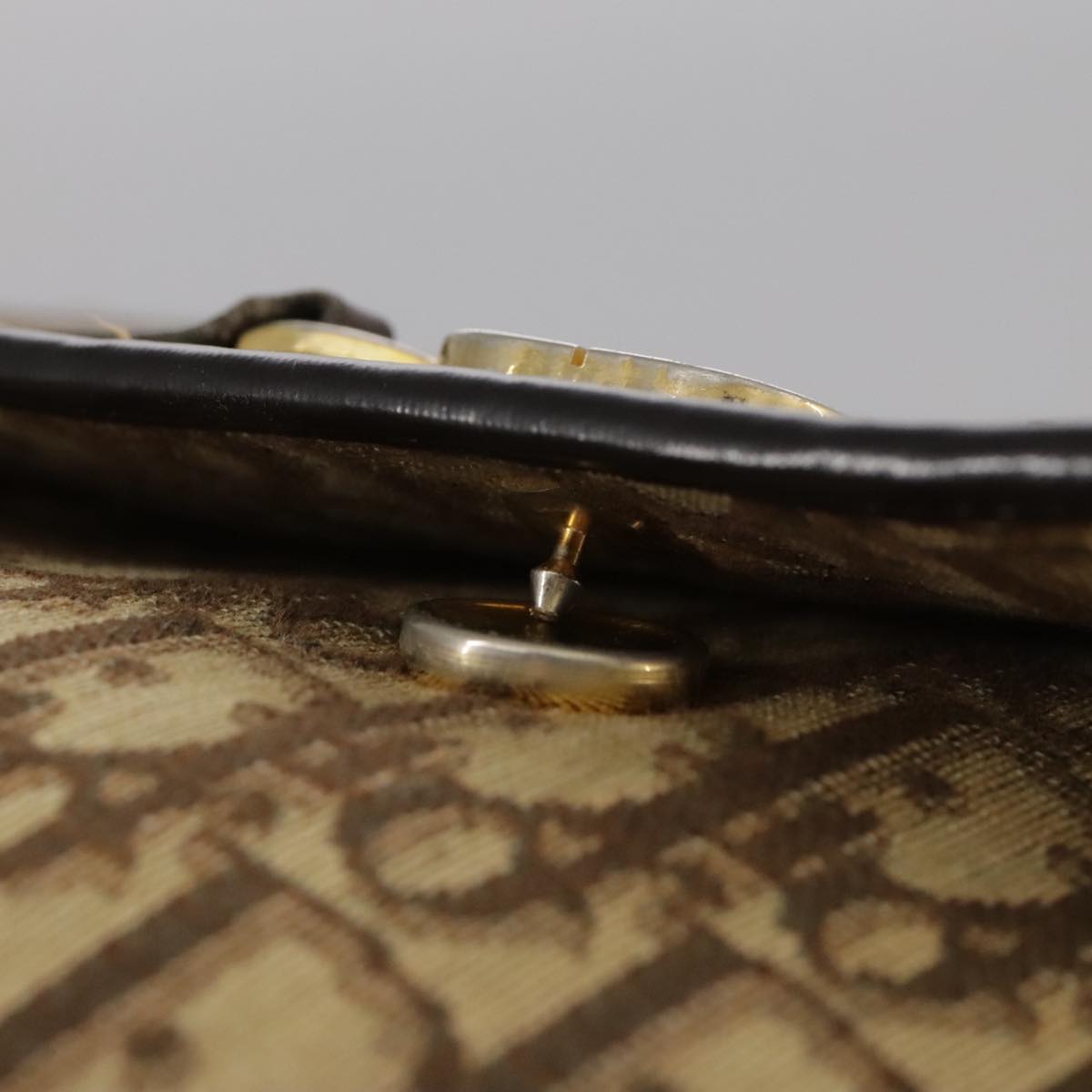Dior Trotter Brown Canvas Shoulder Bag (Pre-Owned)