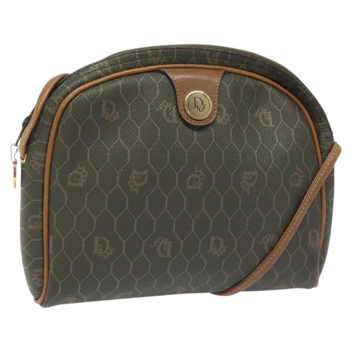 Dior Honeycomb Green Canvas Shoulder Bag (Pre-Owned)