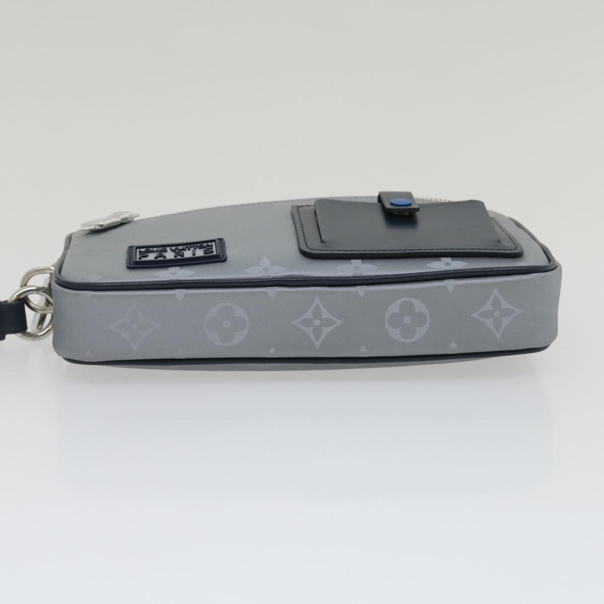 Louis Vuitton Satellite Silver Canvas Clutch Bag (Pre-Owned)
