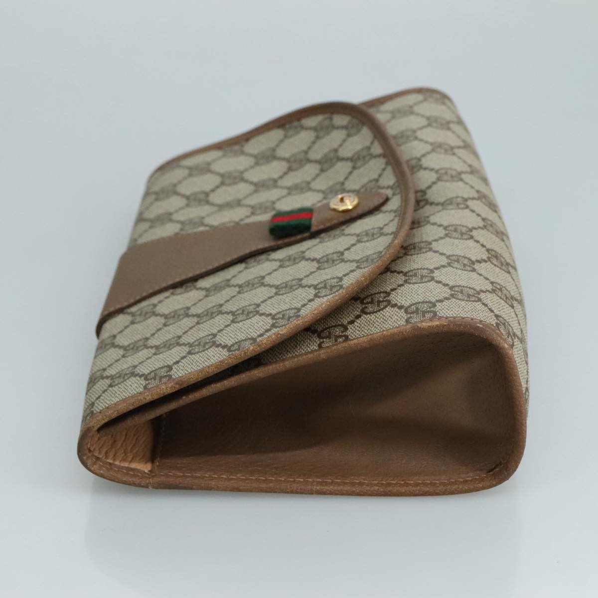 Gucci Ophidia Beige Canvas Clutch Bag (Pre-Owned)