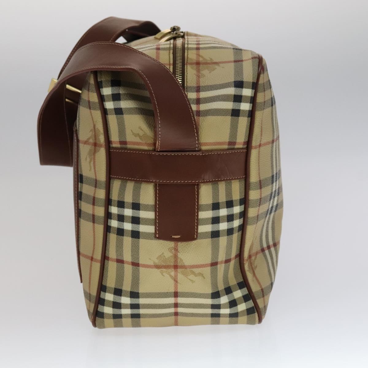 Burberry Haymarket Beige Canvas Shoulder Bag (Pre-Owned)