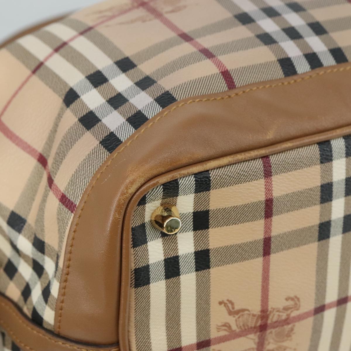 Burberry Nova Check Beige Canvas Tote Bag (Pre-Owned)