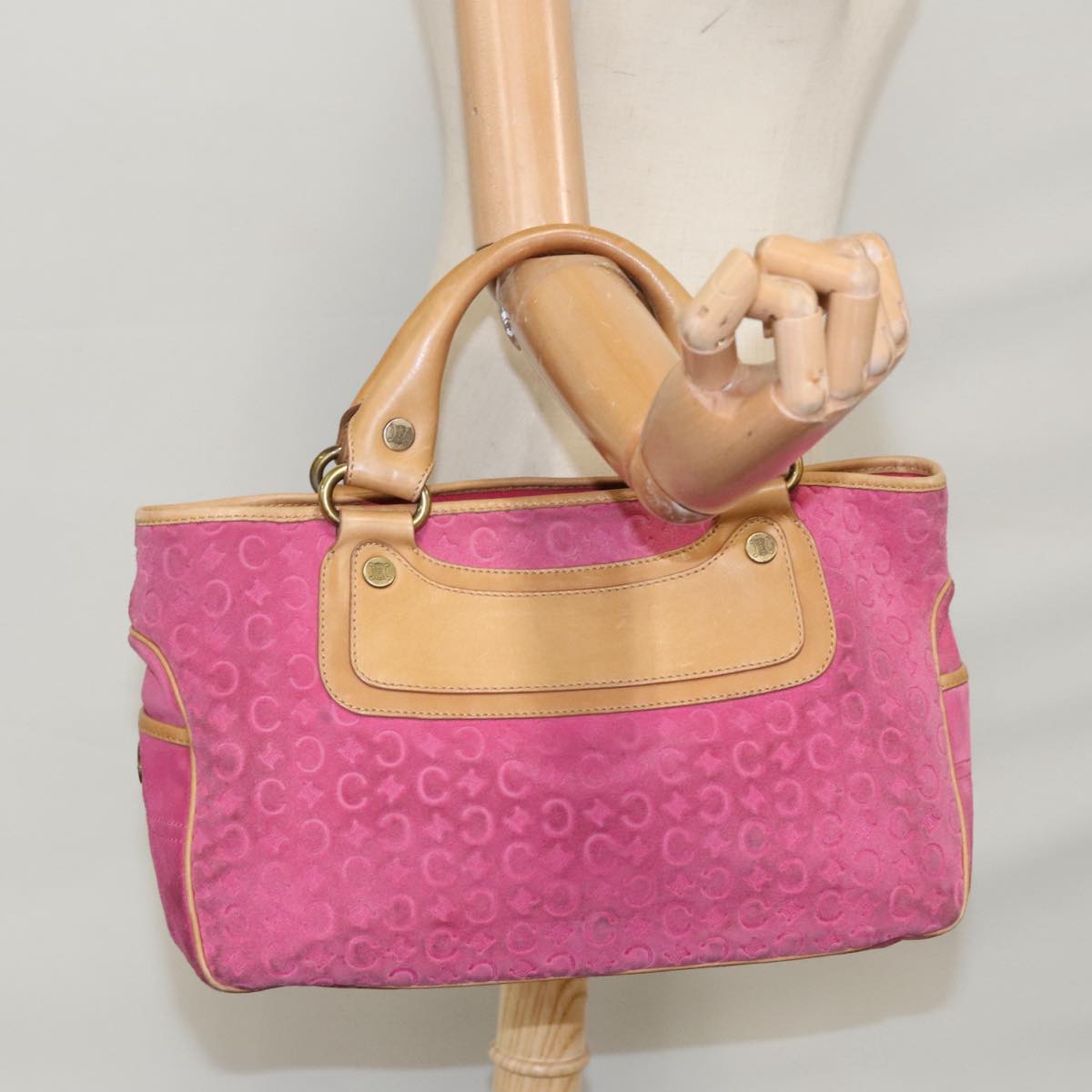 Céline Boogie Pink Canvas Handbag (Pre-Owned)