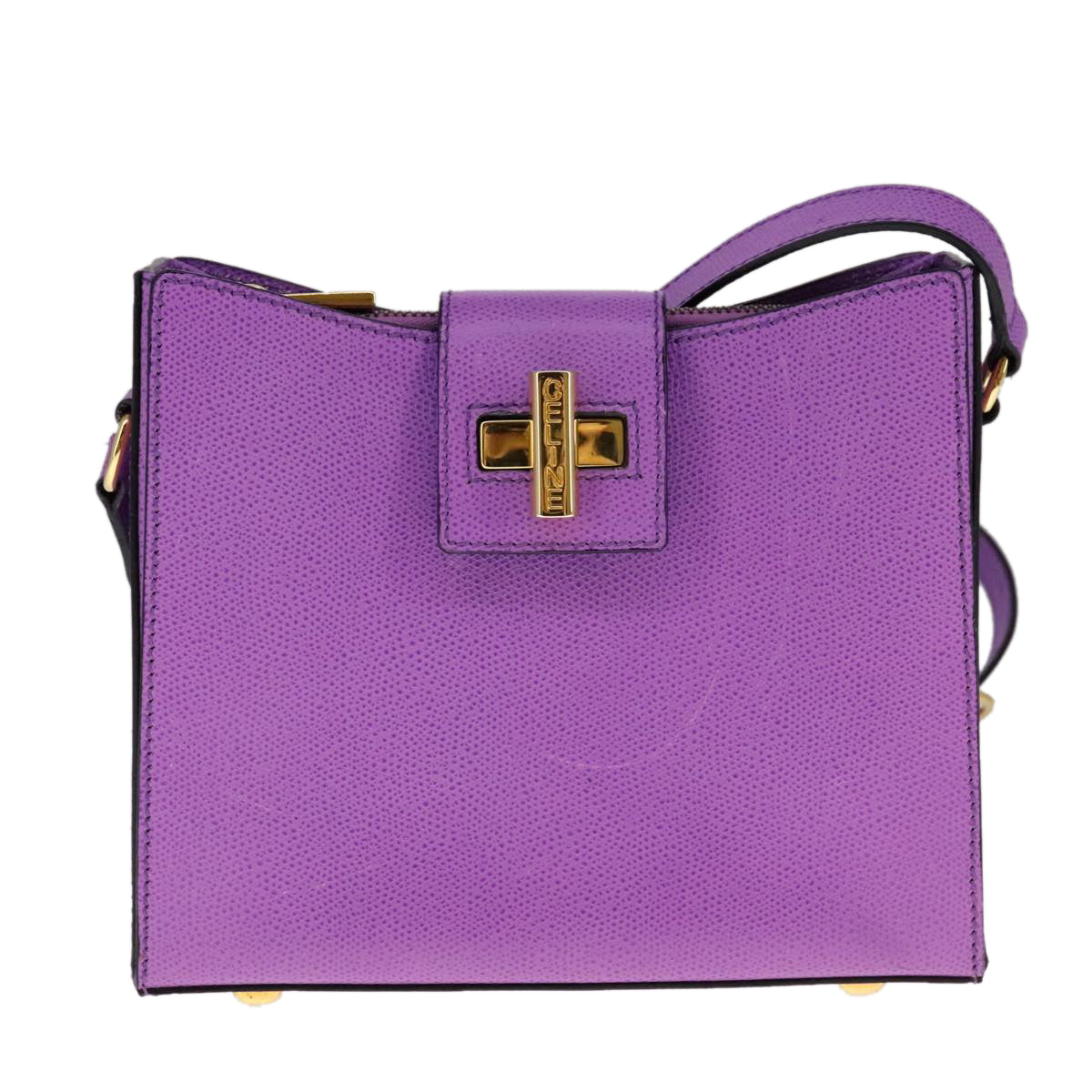 Céline Purple Leather Shoulder Bag (Pre-Owned)