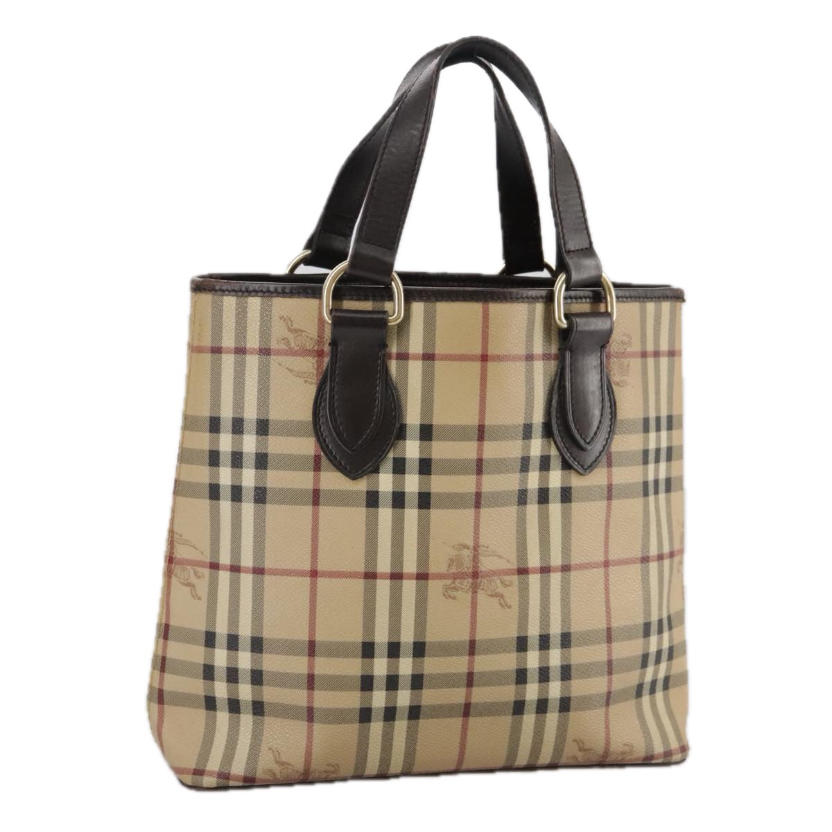 Burberry Haymarket Beige Canvas Tote Bag (Pre-Owned)