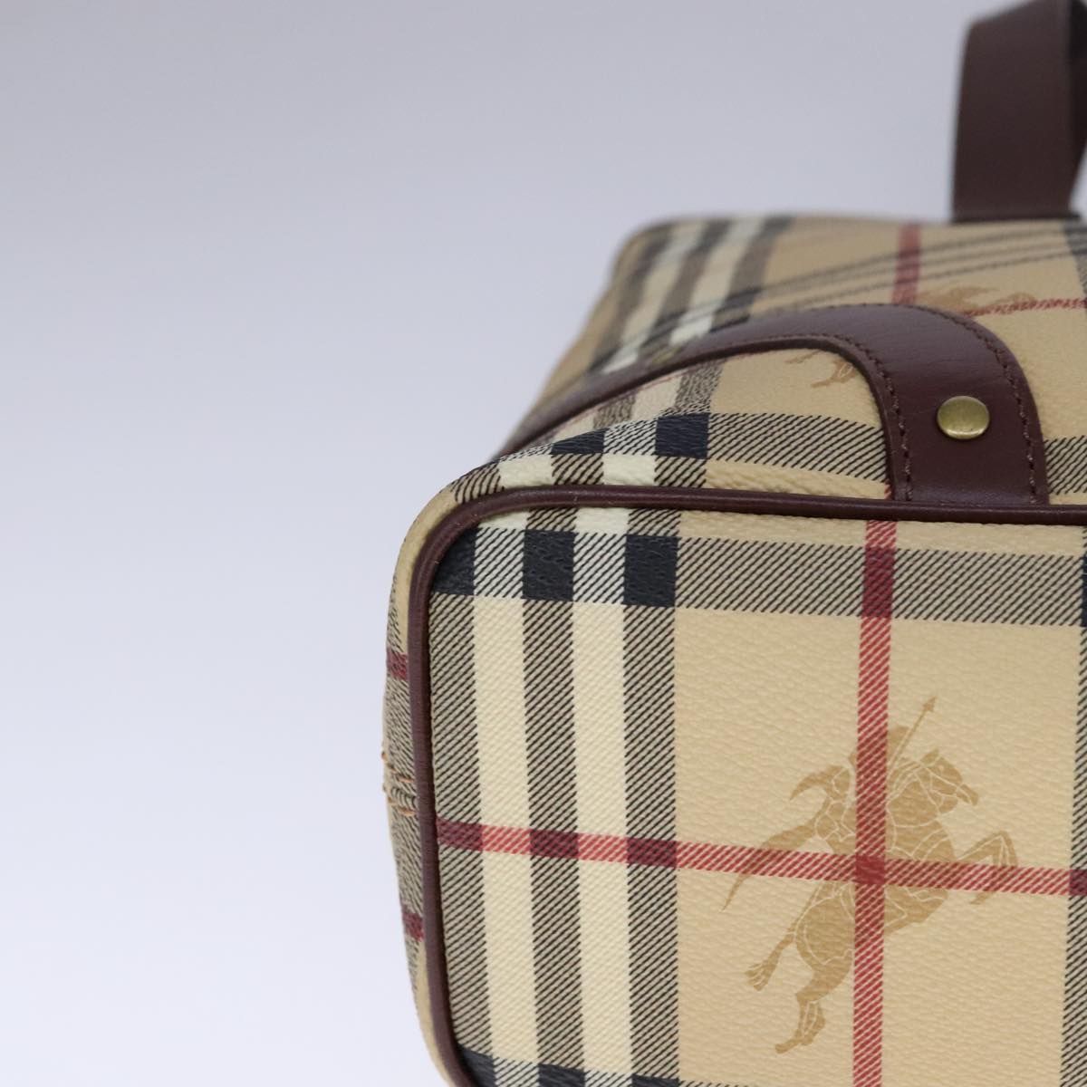 Burberry Haymarket Beige Canvas Tote Bag (Pre-Owned)