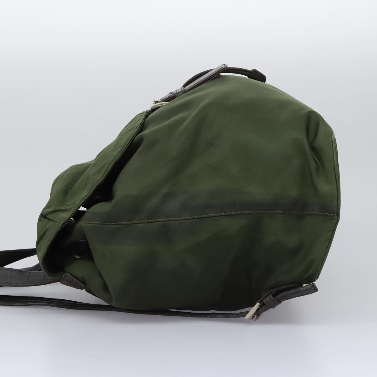 Prada Re-Nylon Khaki Synthetic Backpack Bag (Pre-Owned)