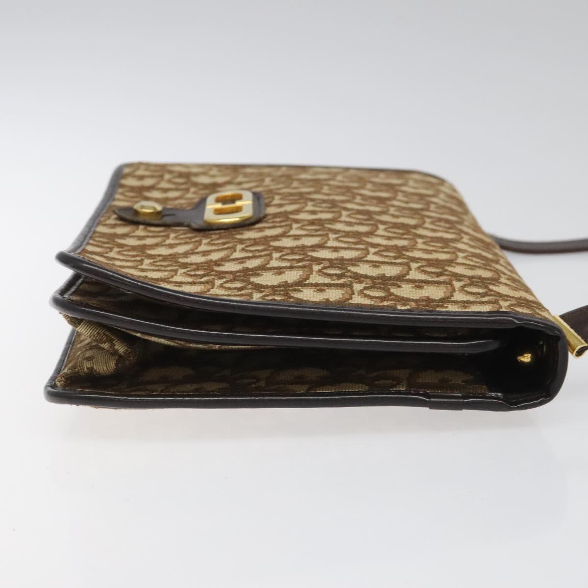 Dior Trotteur Brown Canvas Shoulder Bag (Pre-Owned)