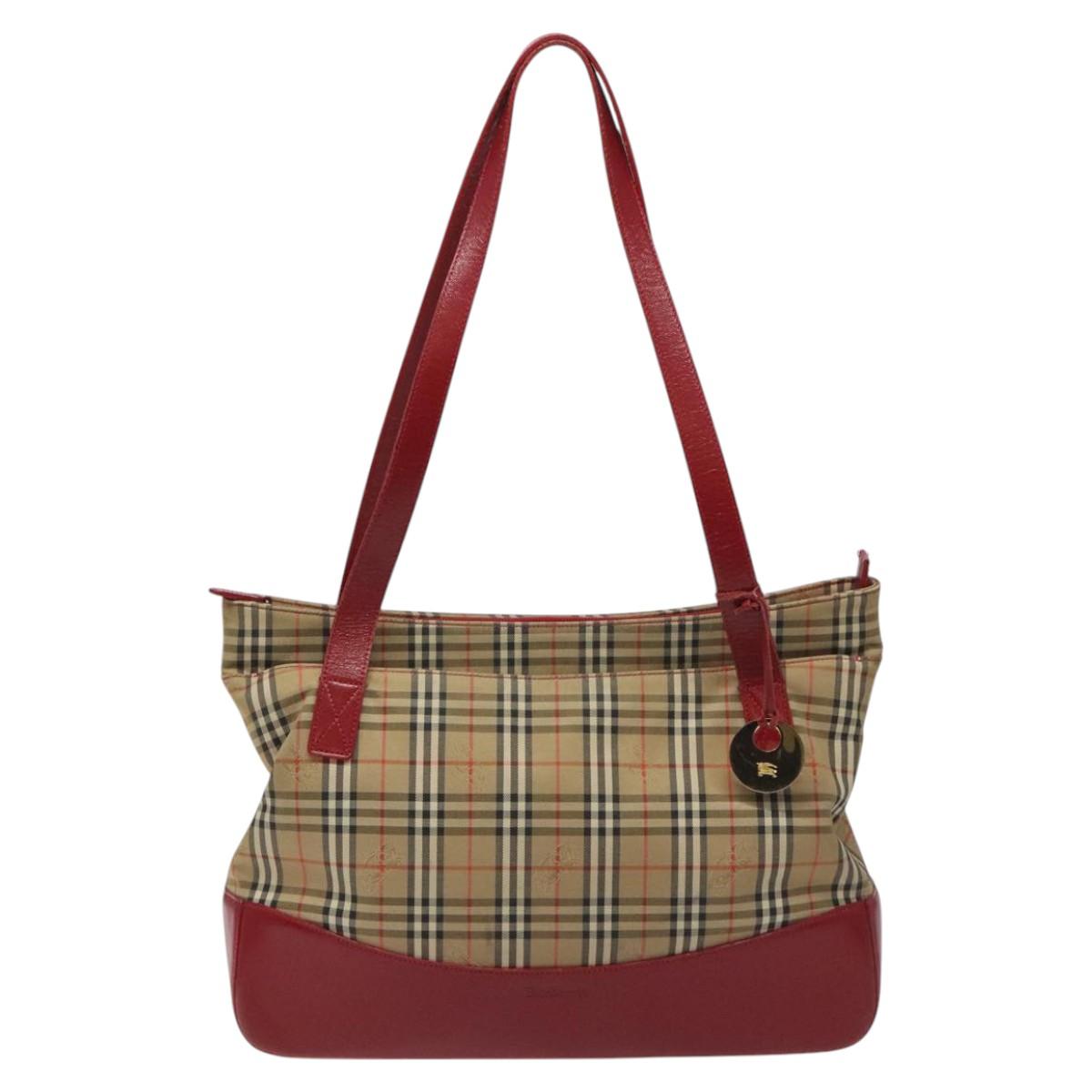 Burberry Nova Check Beige Canvas Tote Bag (Pre-Owned)