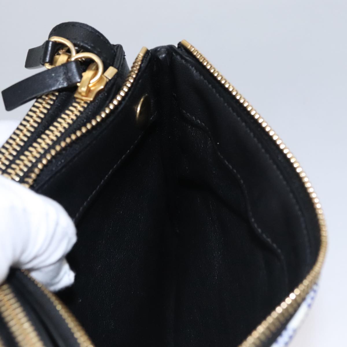 Céline Trio Blue Canvas Shoulder Bag (Pre-Owned)