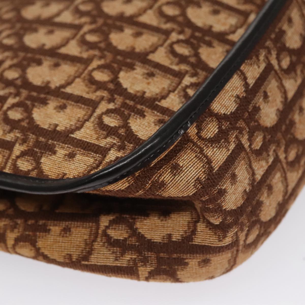 Dior Trotter Brown Canvas Shoulder Bag (Pre-Owned)