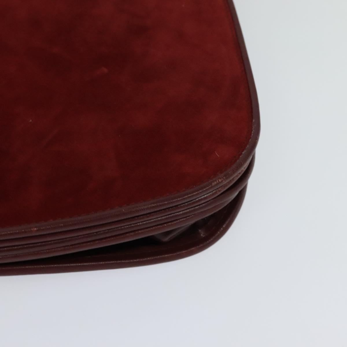 Cartier Must De Cartier Burgundy Suede Shoulder Bag (Pre-Owned)