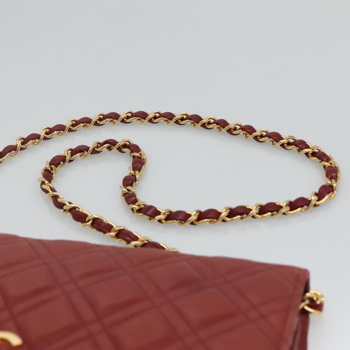 Chanel Single Flap Red Leather Shoulder Bag (Pre-Owned)