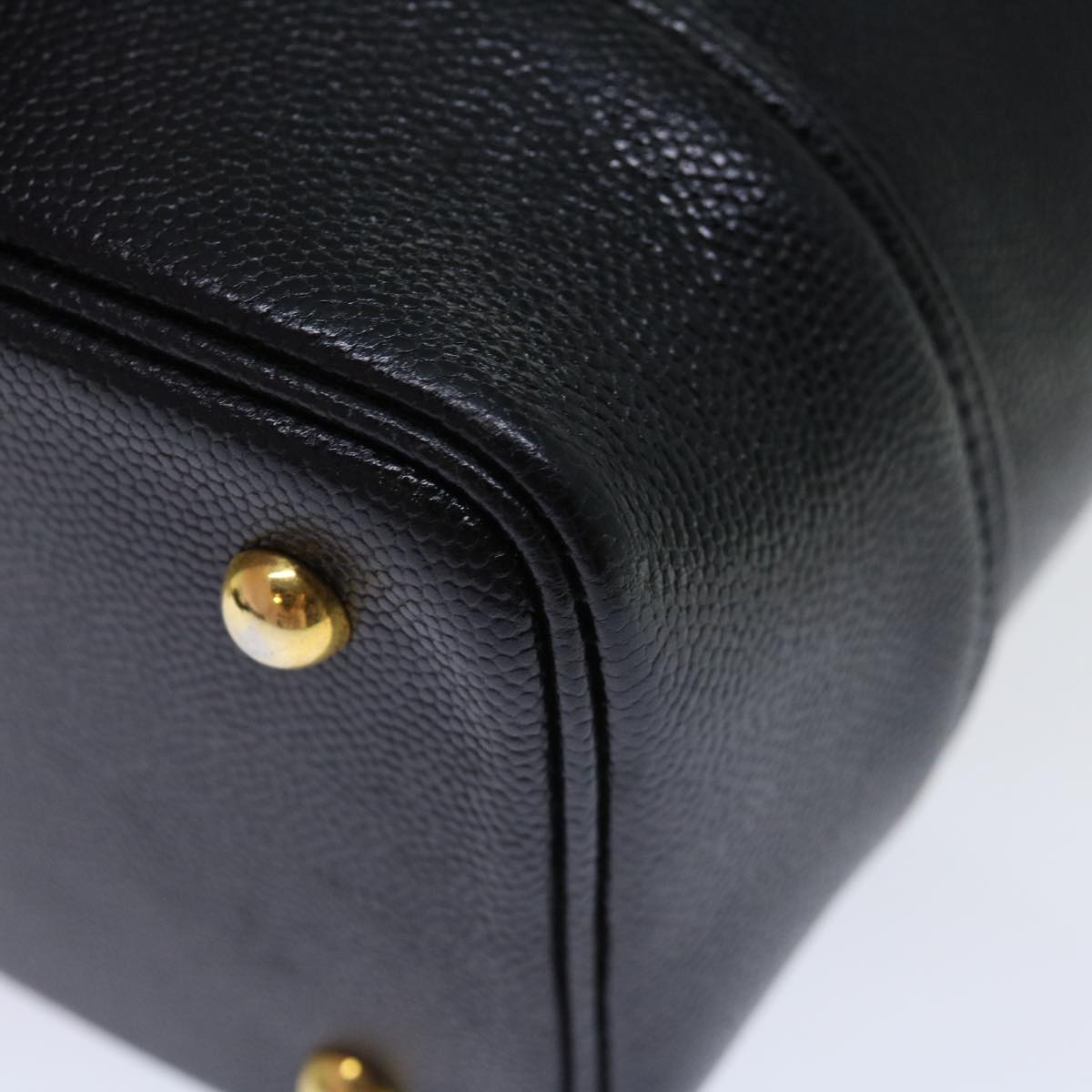 Versace Vanity Black Leather Handbag (Pre-Owned)