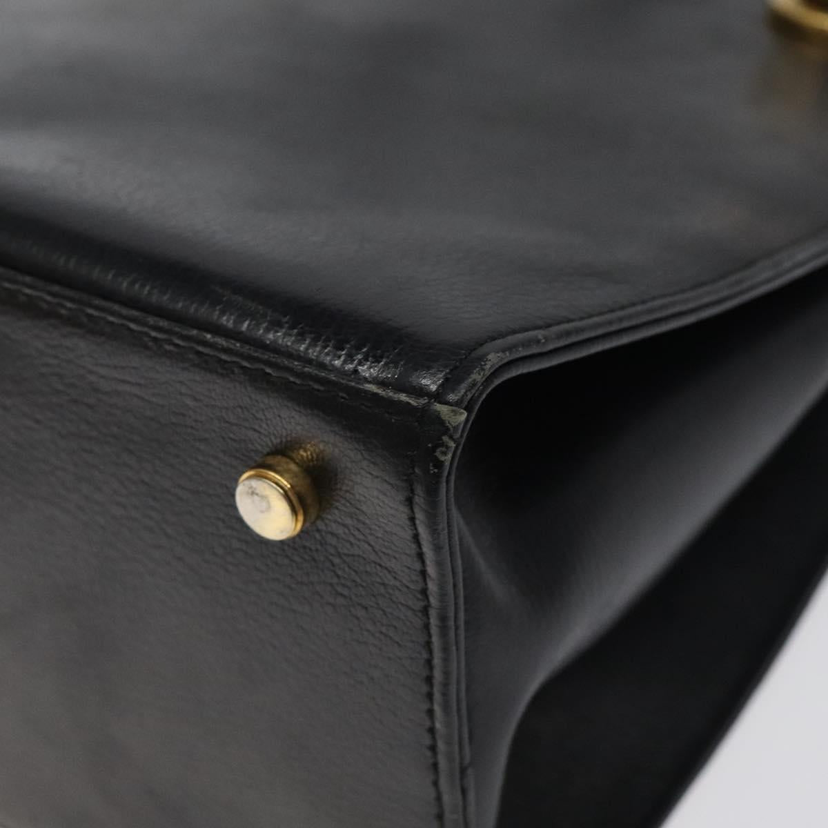 Salvatore Ferragamo Gancini Black Leather Shoulder Bag (Pre-Owned)