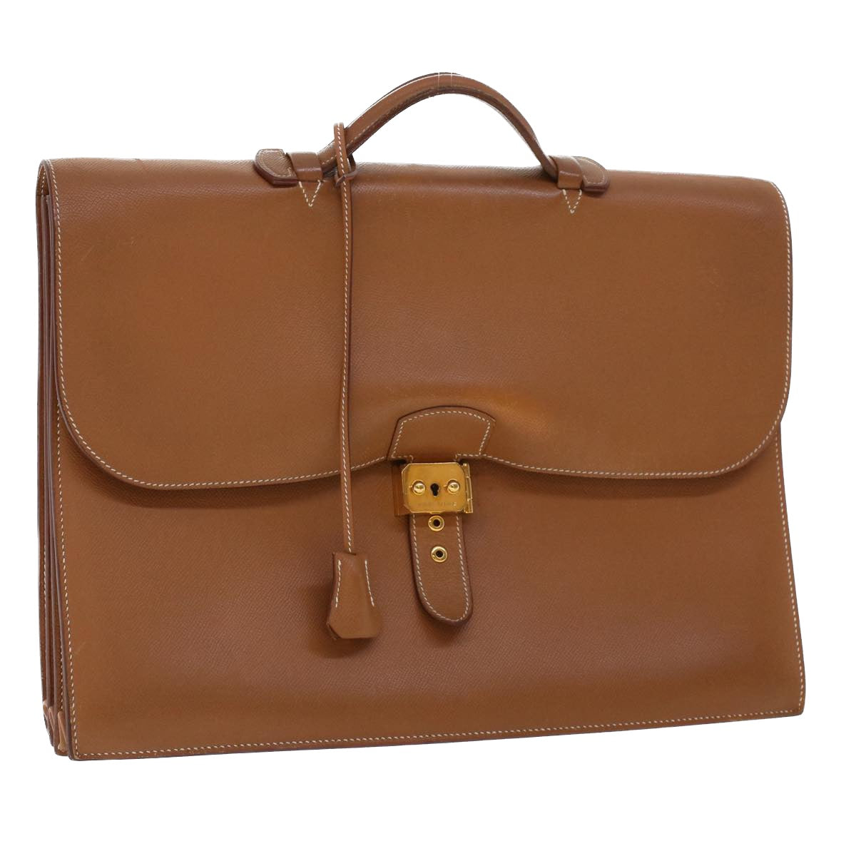 Hermès -- Brown Leather Briefcase Bag (Pre-Owned)
