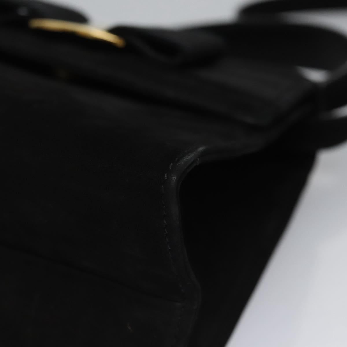 Salvatore Ferragamo Vala Black Suede Handbag (Pre-Owned)