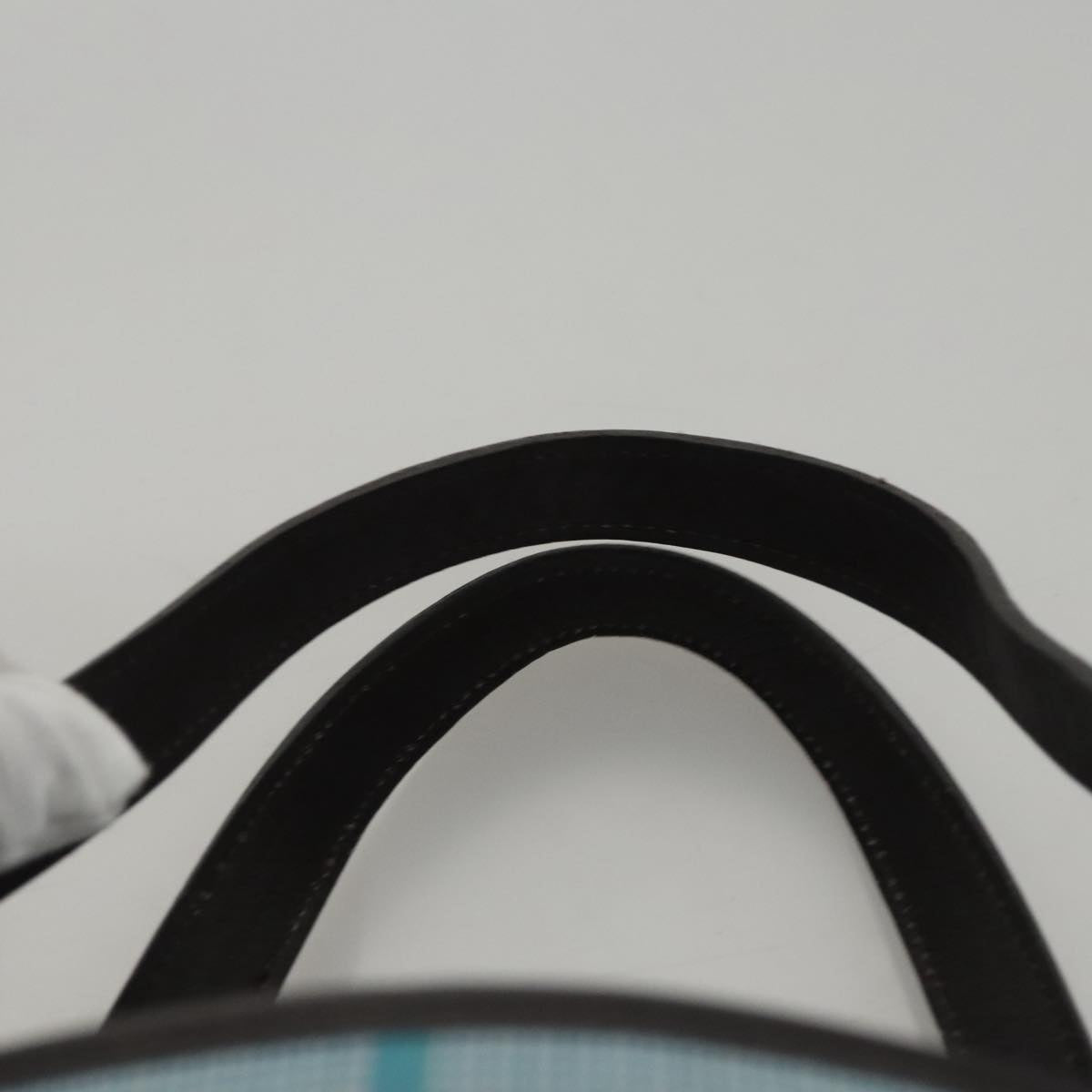 Burberry Nova Check Blue Canvas Handbag (Pre-Owned)