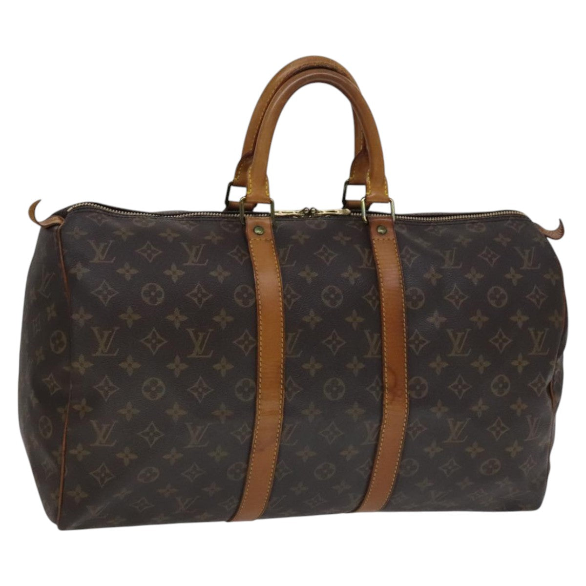 Louis Vuitton Keepall 45 Brown Canvas Travel Bag (Pre-Owned)