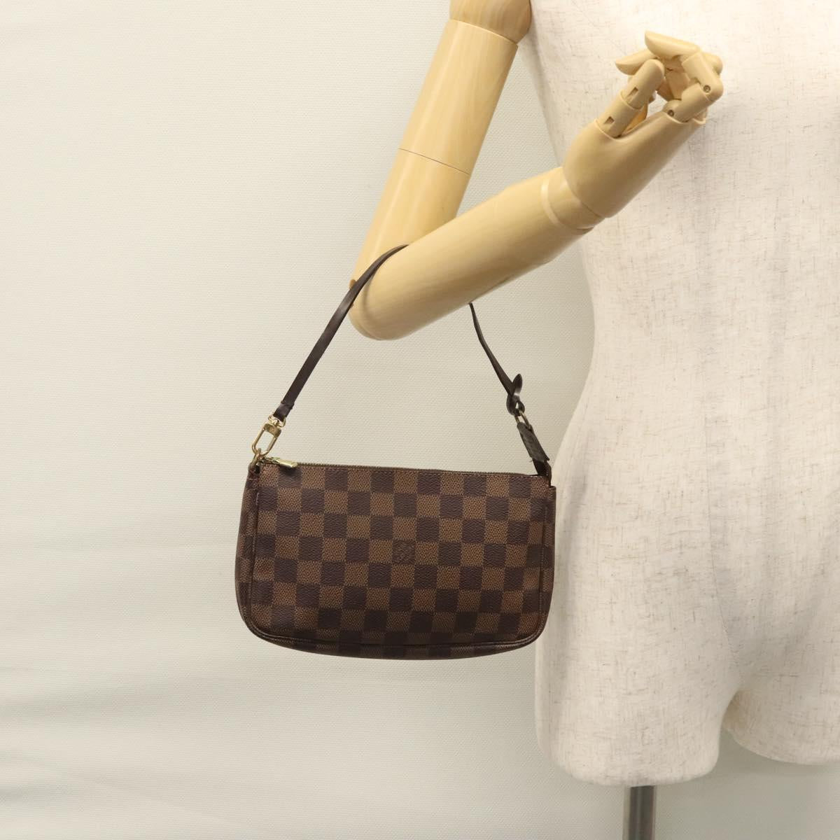 Louis Vuitton Pochette Accessoire Brown Canvas Clutch Bag (Pre-Owned)