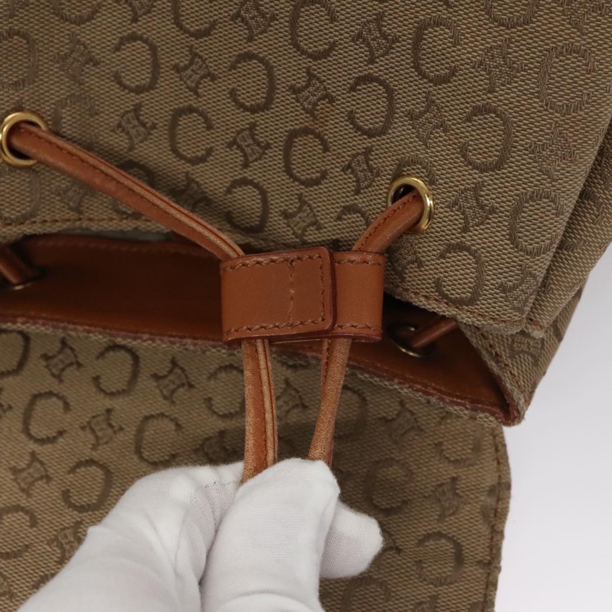 Céline Macadam Beige Canvas Backpack Bag (Pre-Owned)