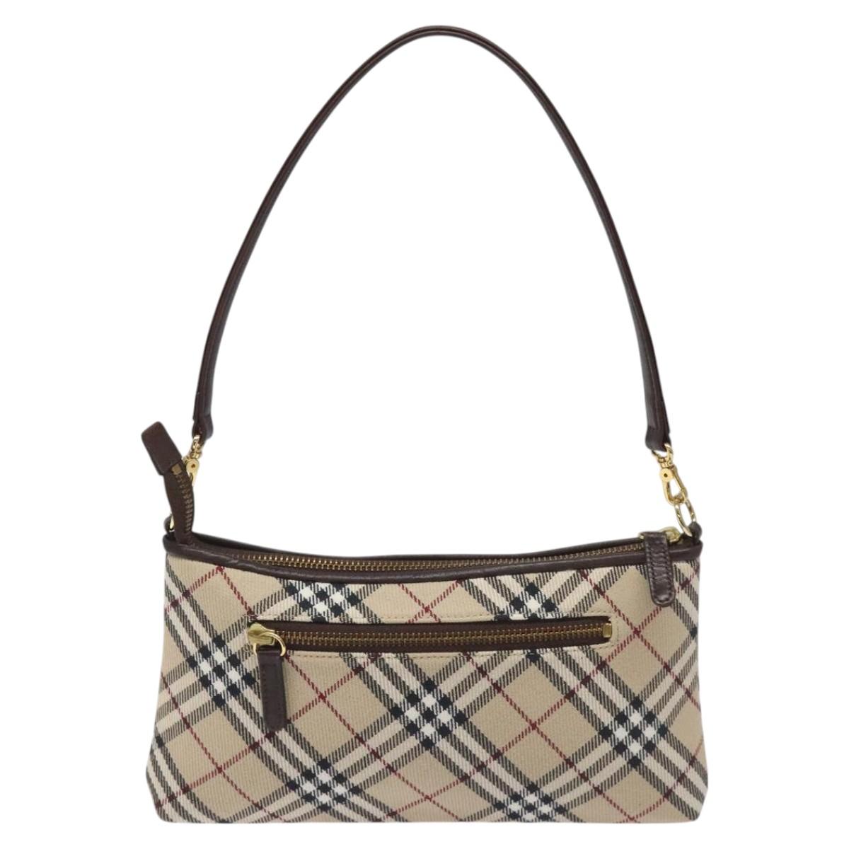 Burberry Nova Check Beige Canvas Clutch Bag (Pre-Owned)