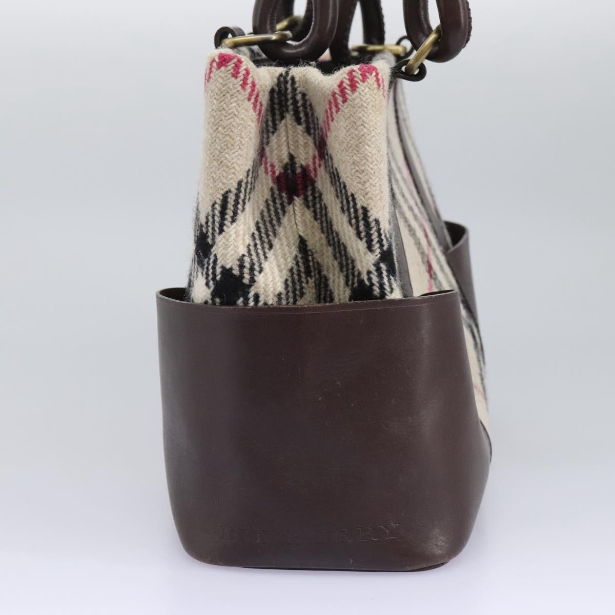 Burberry Nova Check Beige Wool Handbag (Pre-Owned)