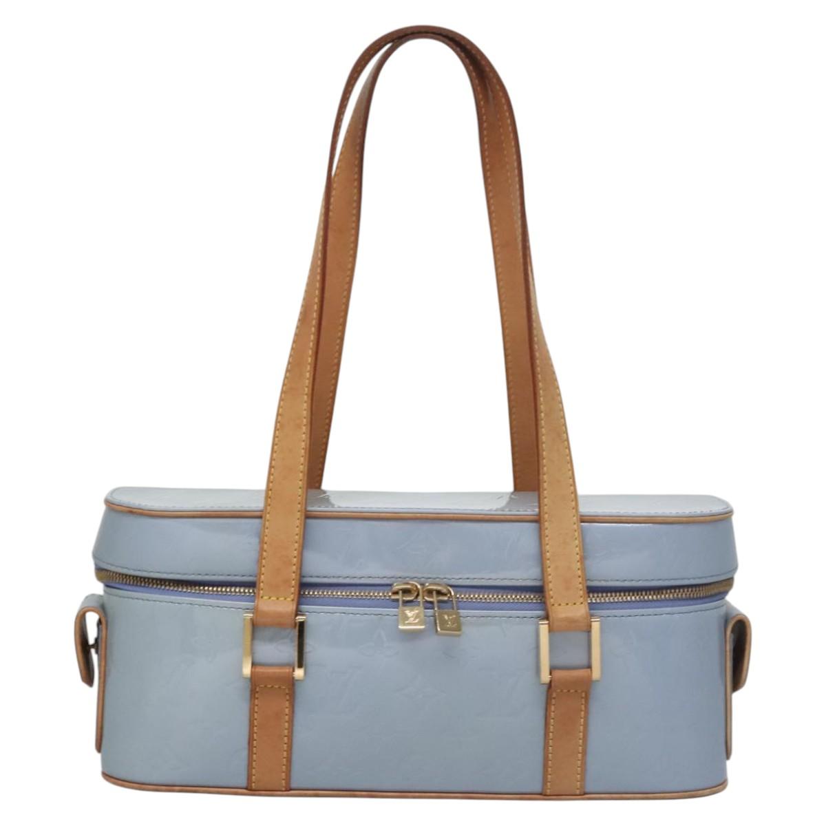 Louis Vuitton Sullivan Blue Patent Leather Handbag (Pre-Owned)