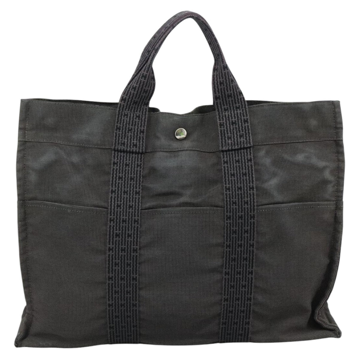 Hermès Herline Grey Canvas Tote Bag (Pre-Owned)