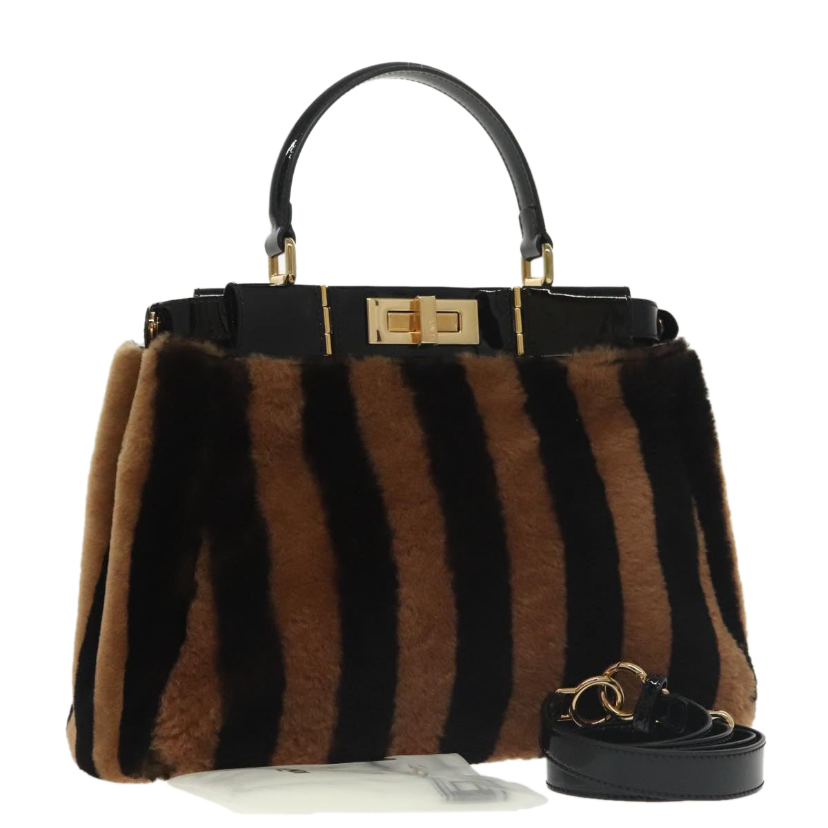 Fendi Peekaboo Brown Fur Handbag (Pre-Owned)