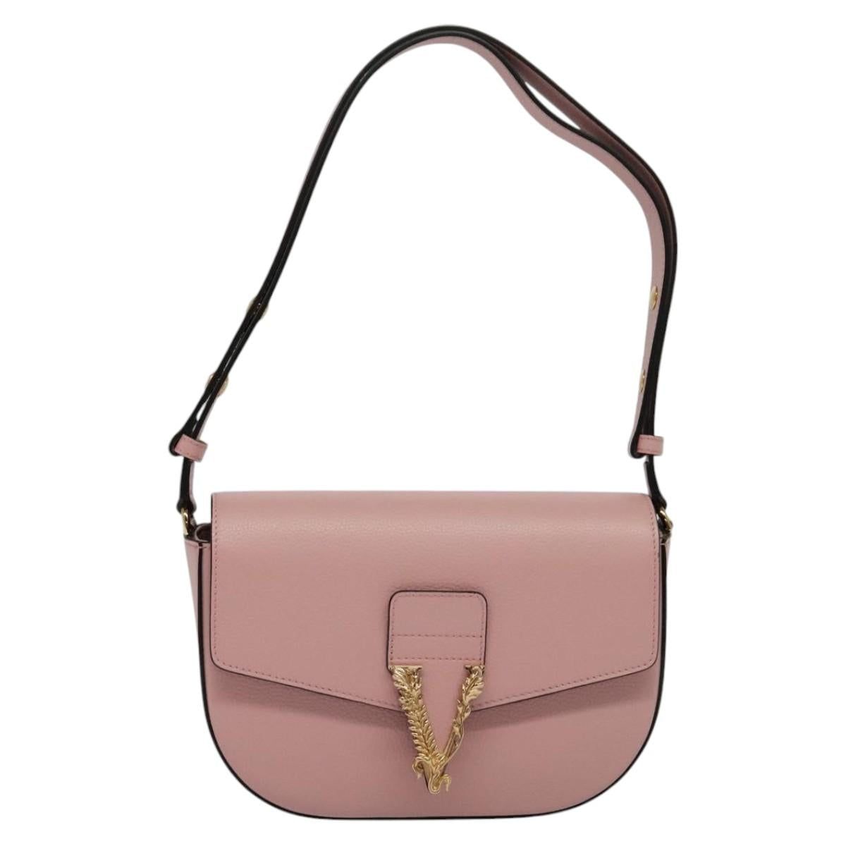 Versace Pink Leather Shoulder Bag (Pre-Owned)