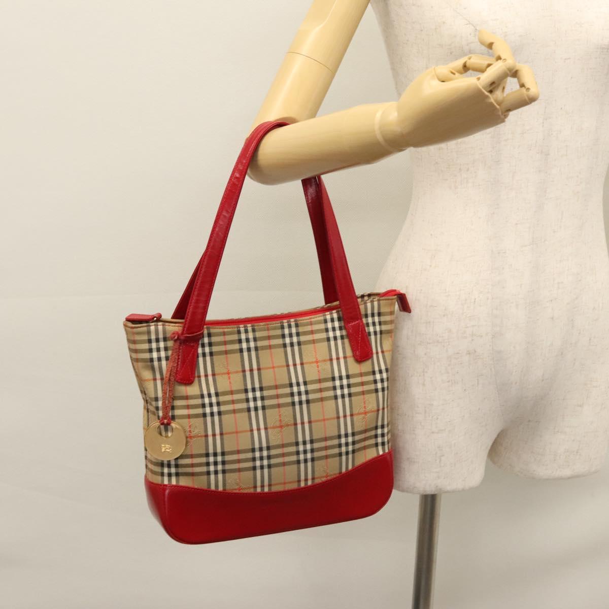 Burberry Nova Check Beige Canvas Tote Bag (Pre-Owned)